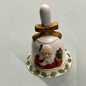 Beautiful white porcelain Santa bell